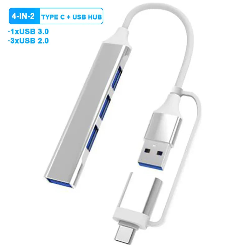 7 Port USB C HUB Multi USB Splitter USB 3.0 HUB Type C to USB OTG Adapter USB Dock Station with PD SD TF For Xiaomi Macbook Pro