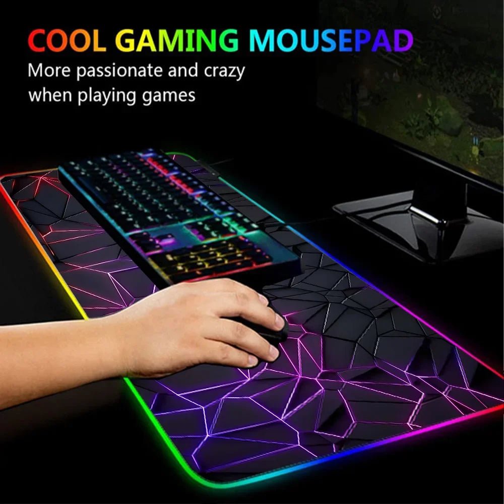 Gamer Mouse Pad Rgb LED Mausepad Speed 900x400 Mouse Mat 800x300 Large Rugs 1000x500mm Gaming Accessories Lighting Rubber Mats