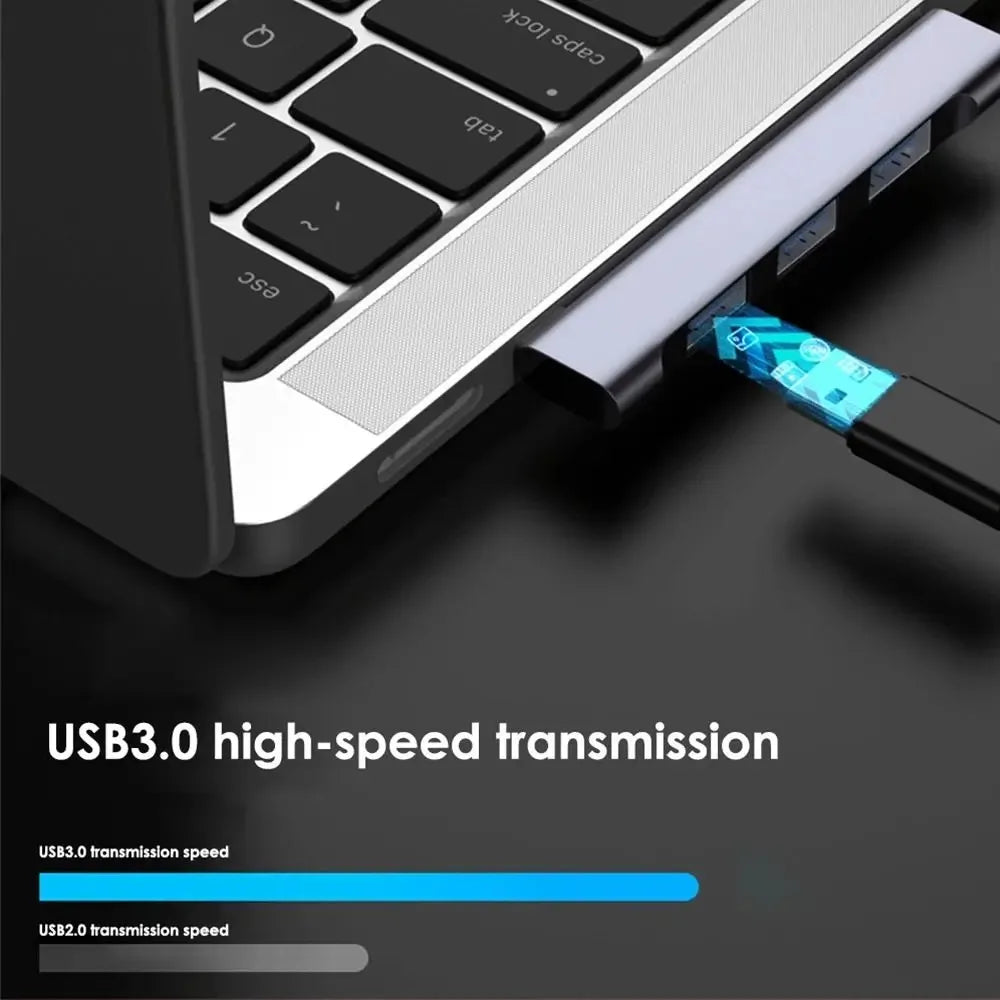 4-in-1 USB C HUB Type C 3.1 to USB PD 60W USB Splitter Adapter OTG USB HUB For Xiaomi Lenovo Macbook Pro Computer Accessories