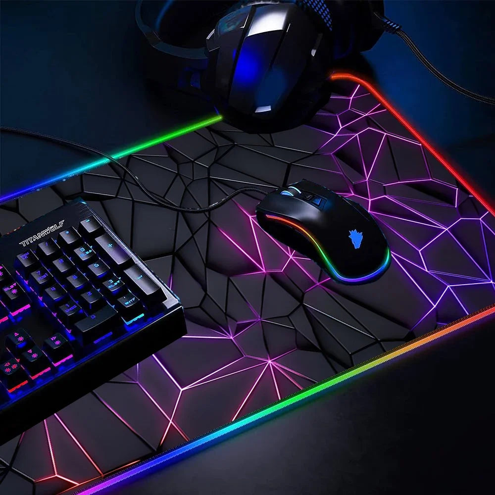 Gamer Mouse Pad Rgb LED Mausepad Speed 900x400 Mouse Mat 800x300 Large Rugs 1000x500mm Gaming Accessories Lighting Rubber Mats