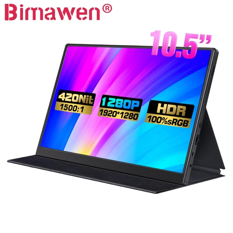 Bimawen 10.5Inch Small Monitor 1920x1280 Computer Display Travel Monitor with HDMI External Monitor for PC Phone Xbox Switch PS4