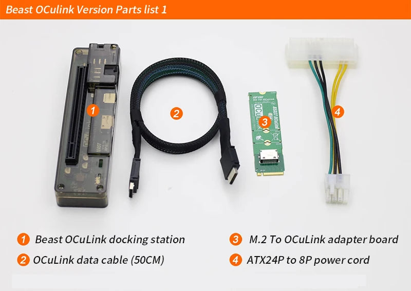 EXP GDC OCuLink High Speed GPU Dock PCIe 4.0 x4 Mini PC Notebook Laptop to External Graphic Card Adapter M.2 Mkey to OCuLink