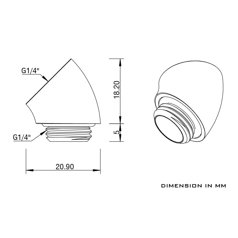 Barrow Male To Female G1/4 Thread 45 Degree Fittings Adapter Custom Computer Split Water Cooling Accessory,TDWT45-V2