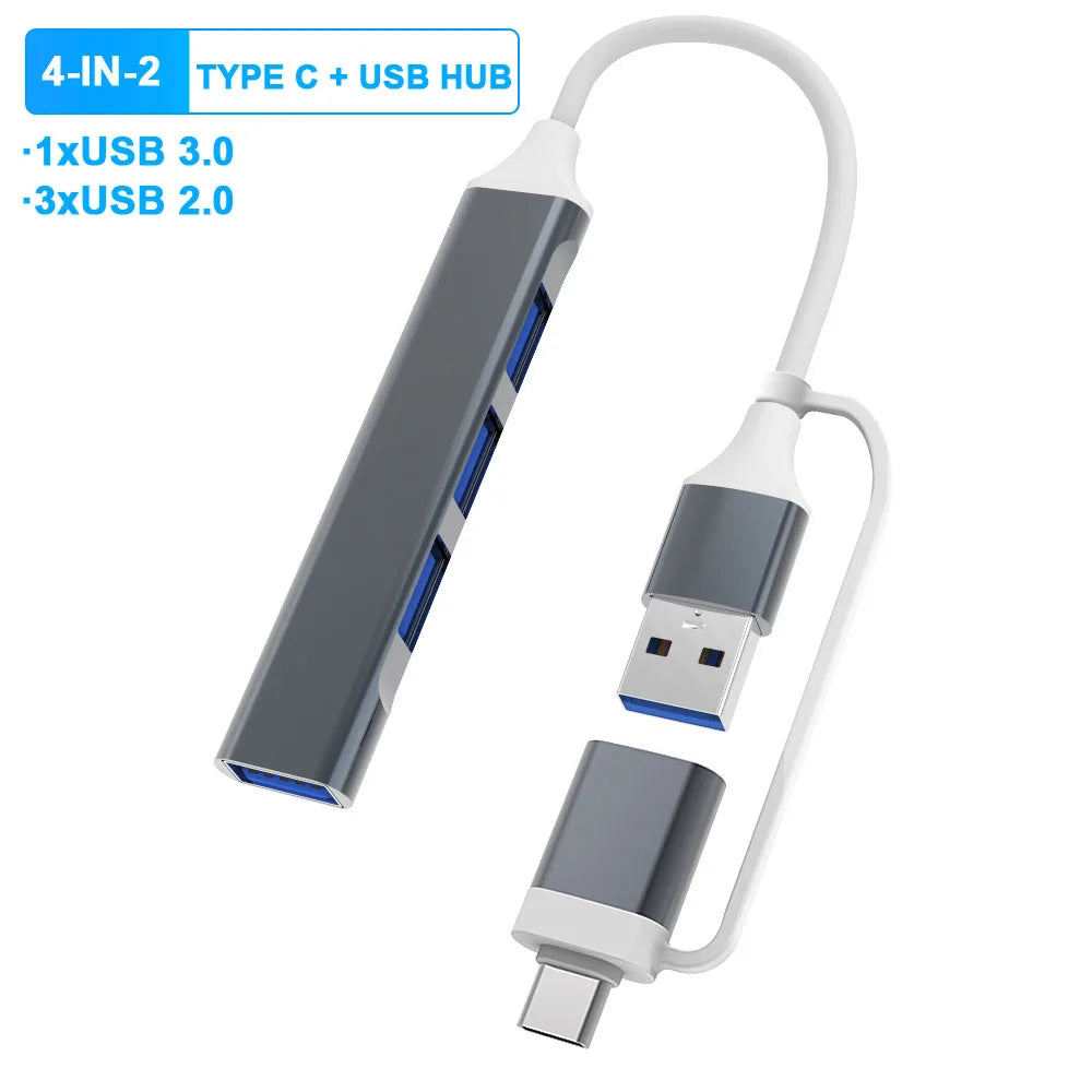 7 Port USB C HUB Multi USB Splitter USB 3.0 HUB Type C to USB OTG Adapter USB Dock Station with PD SD TF For Xiaomi Macbook Pro