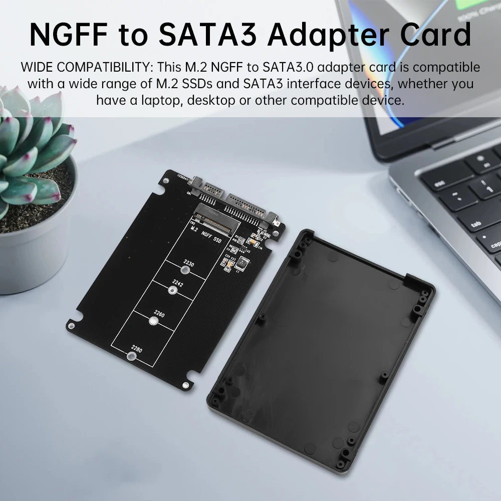 SATA3.0 6Gbps M.2 NGFF To SATA3.0 Adapter Card M2 NGFF SSD To SATA3 External Hard Drive Box Hard Disk Adapter Board